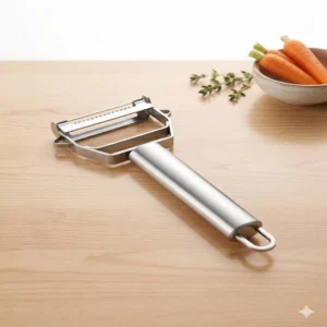 Apna Bazaar Xpress Stainless Steel 2-in-1 Julienne Vegetable Peeler | Multi-Functional Fruit & Vegetable Slicer | Potato, Cucumber, Carrot & Fruit Peeler | Premium Stainless Steel Kitchen Tool