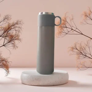 Apna Bazaar Xpress Vacuum Insulated Flask Bottle 400ml with Handle | Leakproof Hot & Cold Water Bottle | Portable Thermos Flask for Office, Travel, Gym & Daily Use | Charcoal Grey