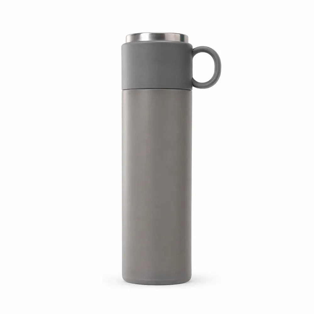 Apna Bazaar Xpress Vacuum Insulated Flask Bottle 400ml with Handle | Leakproof Hot & Cold Water Bottle | Portable Thermos Flask for Office, Travel, Gym & Daily Use | Charcoal Grey - Image 3